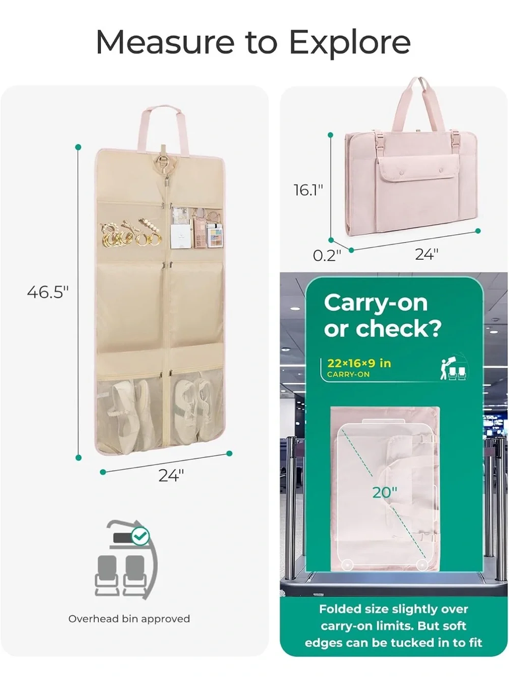 BAGSMART taupe travel Garment Storage Bag - Dustproof Organizer